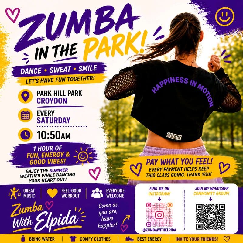 Zumba at Park Hill Park β Gym at Park Hill Recreation Ground, Park Hill Park Croydon